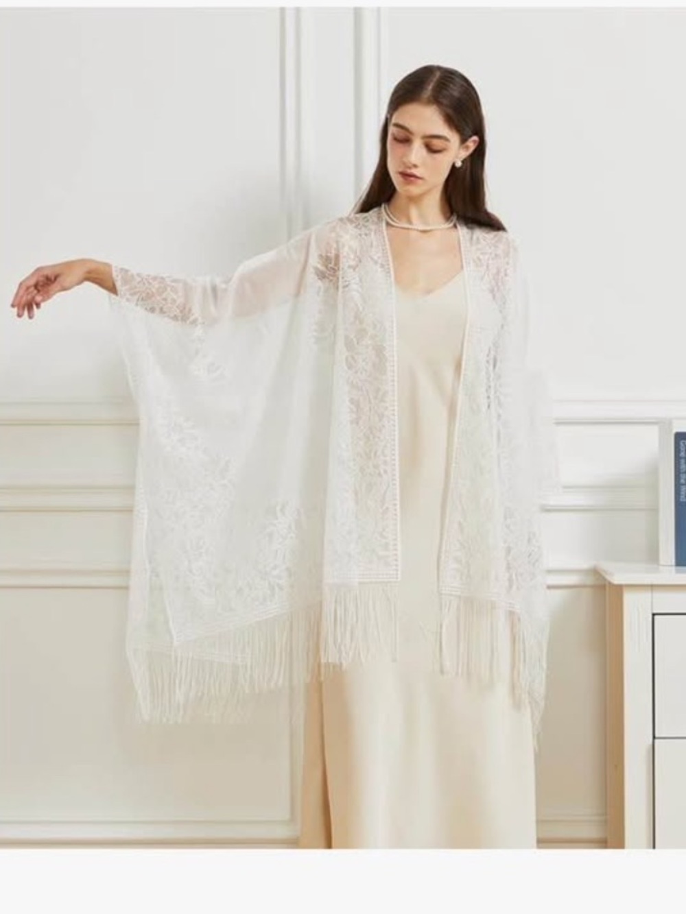 Women's White scarf, tunic